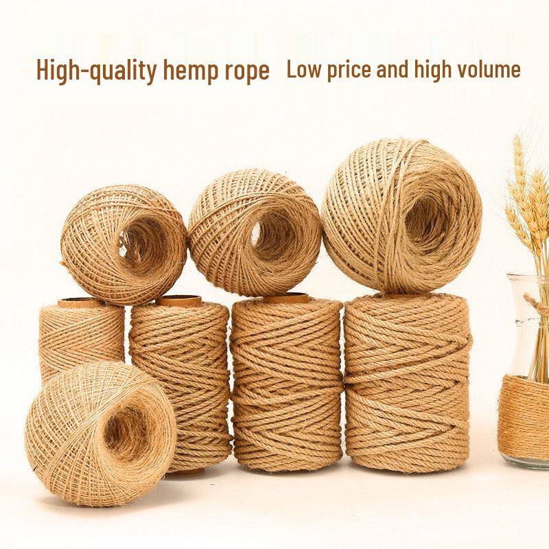 Natural Coarse Jute Rope for DIY Projects, Binding, and Retro-Style Ornaments