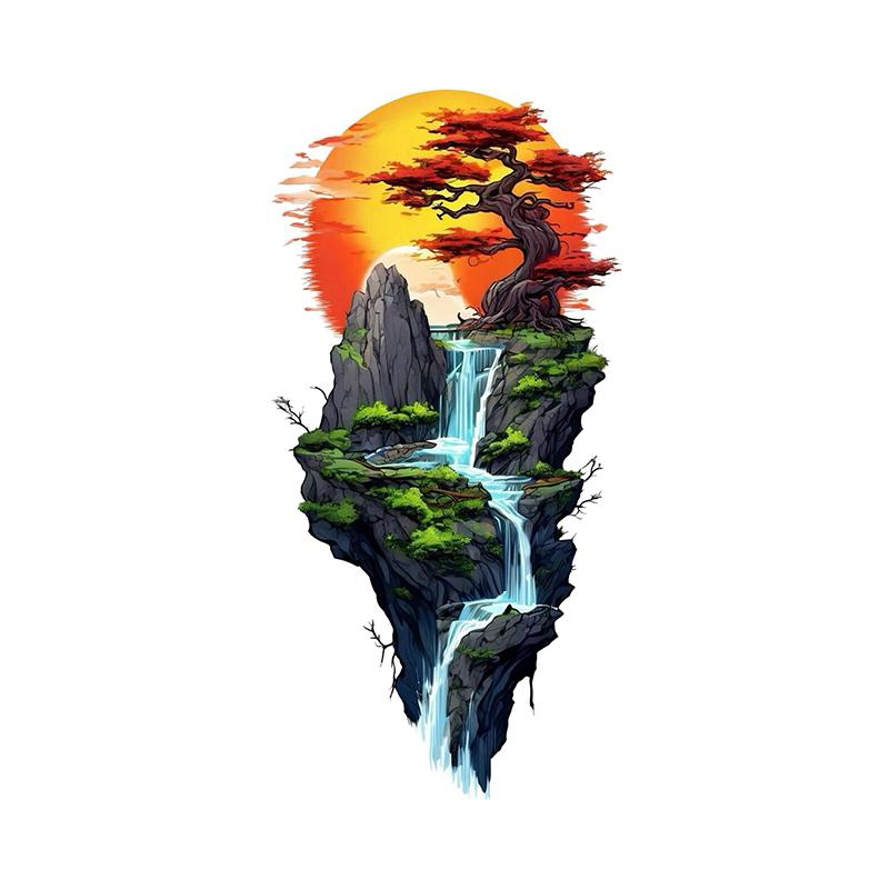 

Mountains and Rivers Nature Views Car Sticker Vinyl Decal Waterproof Rear Window Motorcycle Camper Bumper Truck Laptop Decoration SH1221 E-15cm Longest Side