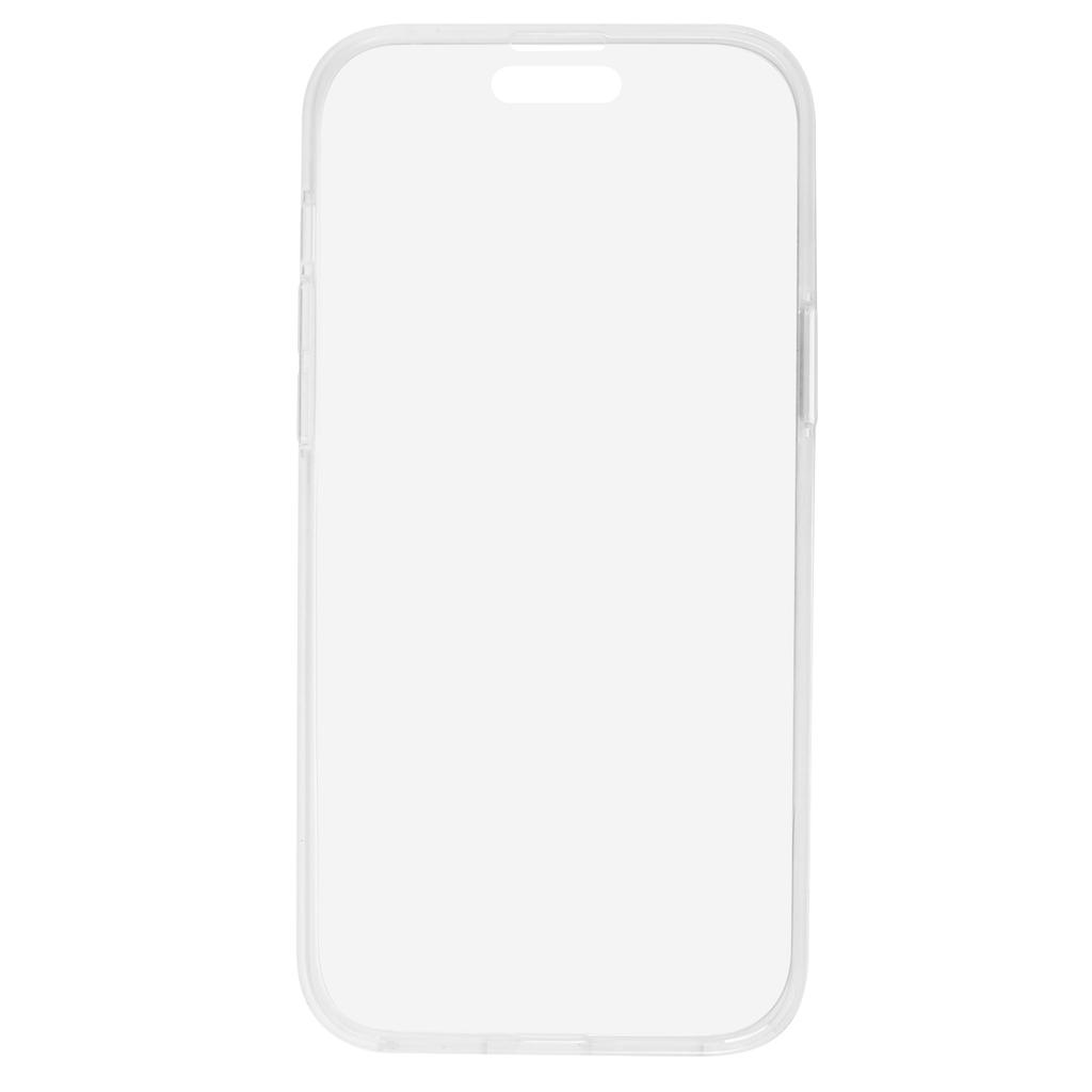 For iPhone 15 Plus Phone Case TPU Frame+Acrylic Back+PET Screen Protector Cover