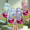 1PC Open Mouth Yawn Monster 750ml Color Plastic Sports Water Bottle Leakproof Flip Straw Lid Suitable for Sports Office Home Use