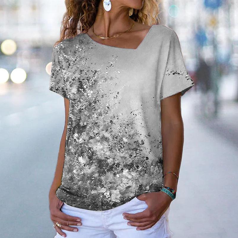 Элегантная женская футболка с 3D принтом — фото 3