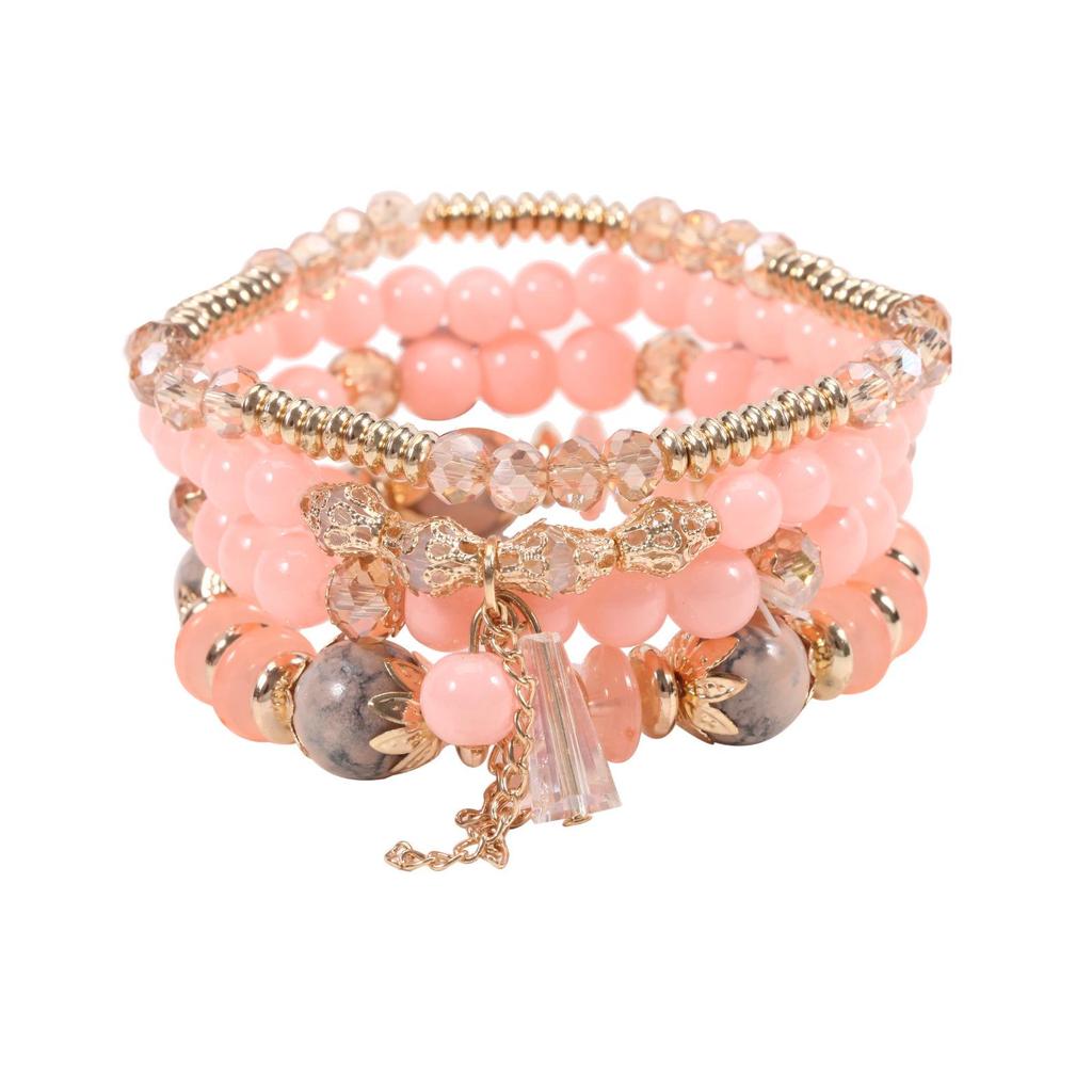 Bohemian Multi-Layer Wooden Beaded Elastic Bracelet