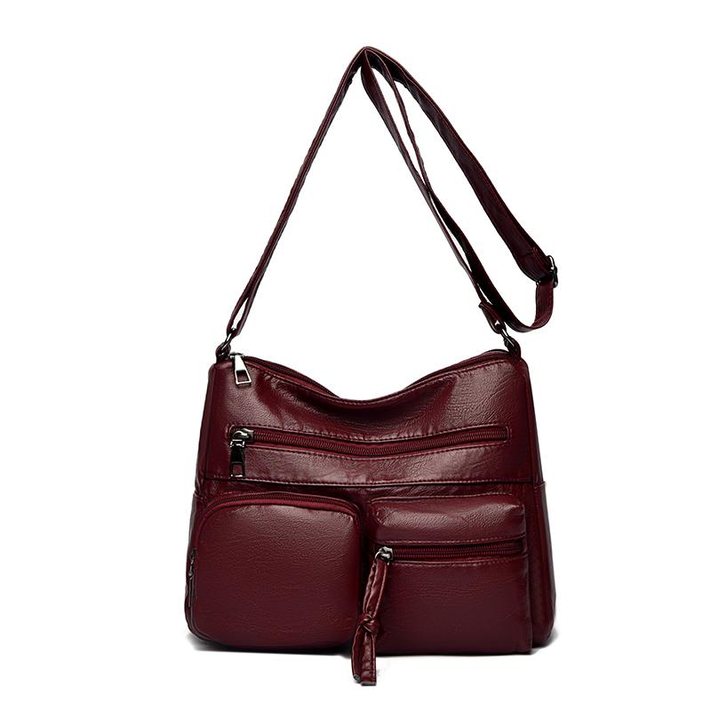 Dámská taška Vintage taška přes rameno Vícekapsá velkokapacitní taška crossbody