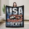Jack Hughes USA Goldmedaille Hockey Decke Flanell Textil Dekor Multifunktionale Warme Überwurfdecke für Bettwäsche Auto Tagesdecke