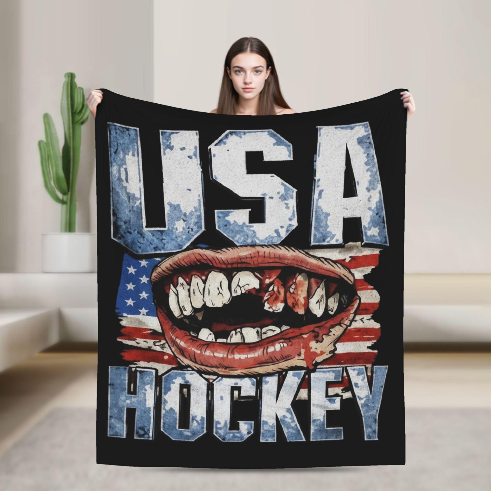 Jack Hughes USA Gold Medal Hockey Blanket Flannel Textile Decor Multi-function Warm Throw Blanket for Bedding Car Bedspread 100x150cm