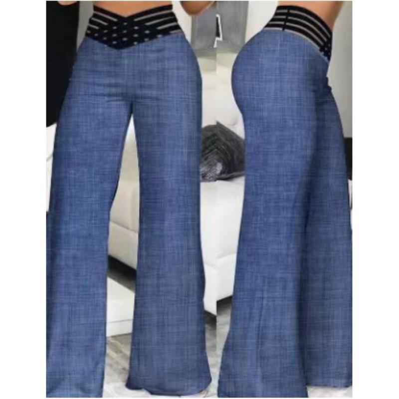Women's Spring and Summer Micro-stretch Hollow Temperament Pants High Waist Casual Commuting Micro Pants