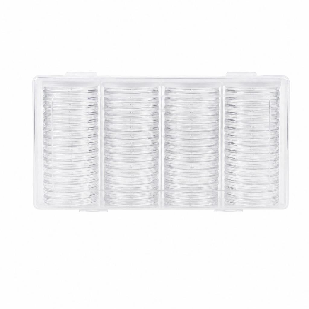 60 Pieces Coin Holder Capsule with Storage Case Compartmentalized Collectible
