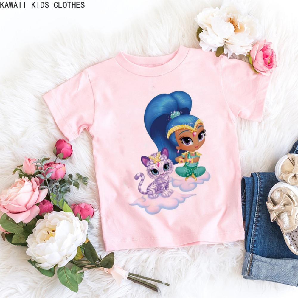 New Rainbow Kingdom Tops Toddler Tees Clothes Children Clothing Cartoon Kids T-shirt Girls Clothes Short Sleeve Casual