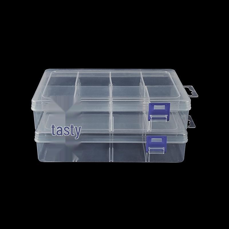 8-Compartment Adjustable Transparent Storage Box for Phone, Cables & Crafts