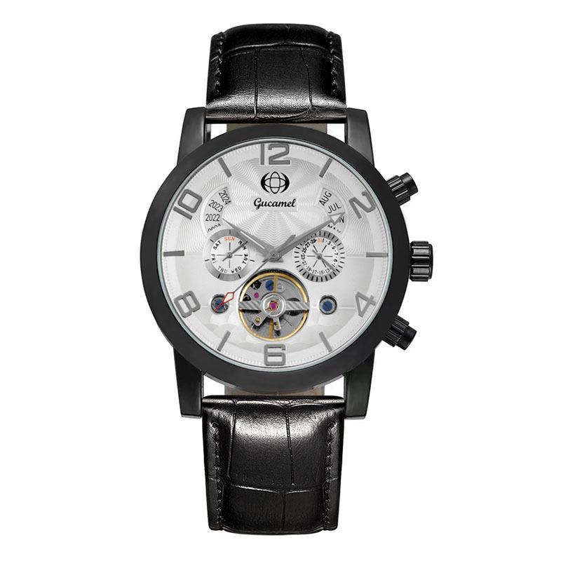 New Top Brand Men's Automatic Mechanical Watch Tourbillon Belt Business Automatic Mechanical Watch Perpetual Calendar Men's Watch