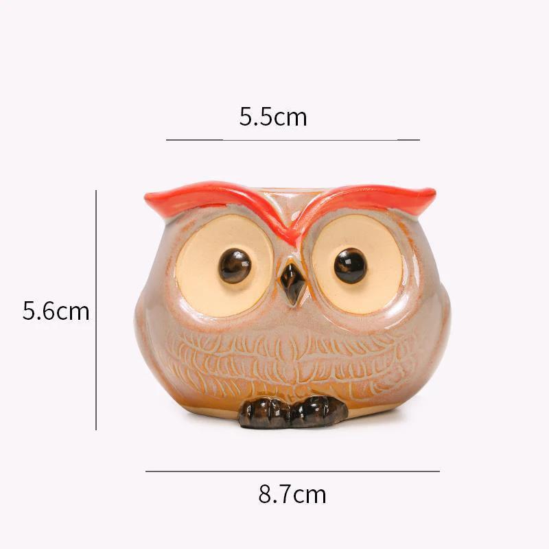 Ceramic Owl Flower Pot Cute Animal Thumb Flower Pot Mini Succulent Cactus Flowerpot Home Living Room Office Decoration Gifts