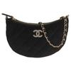 Chanel 24th Year Gift Black Velour Half Moon Chen Shoulder Bag Shoulder Bag blackUsed