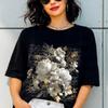 Vintage Mythic Script Flower Bouquet T-Shirt | Modern Style Floral Sketch Tee
