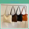 Vintage Korean Style Minimalist Tote Bag For Fashionable Autumn Outings In Black Orange Brown And White