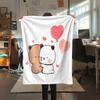 1PC Bubu Dudu Print Flannel Blanket, High quality All Seasons, Home Decor, Warmth and Comfort, Perfect for Christmas Gifts