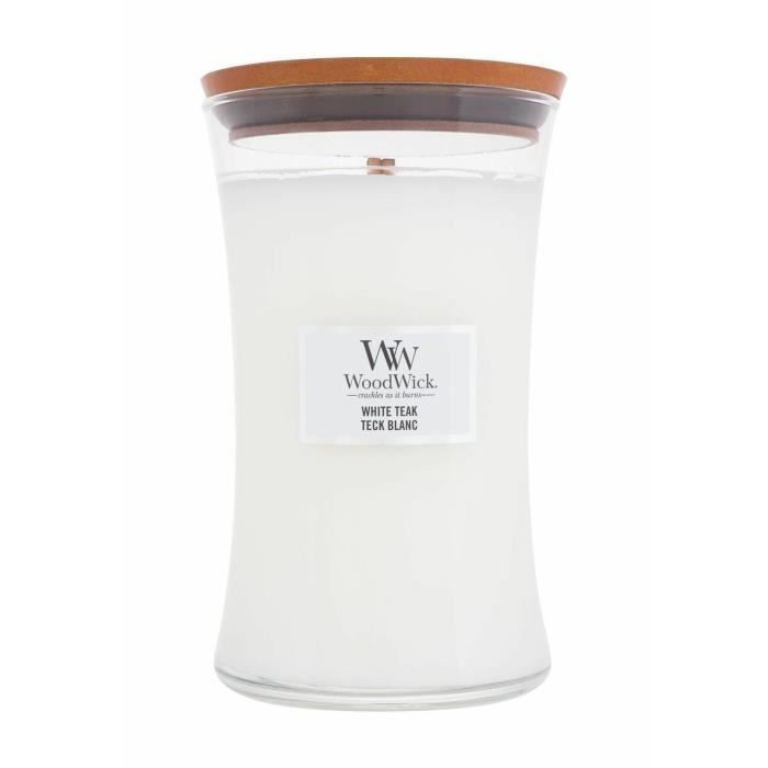 Woodwick 610g Teak Hvit