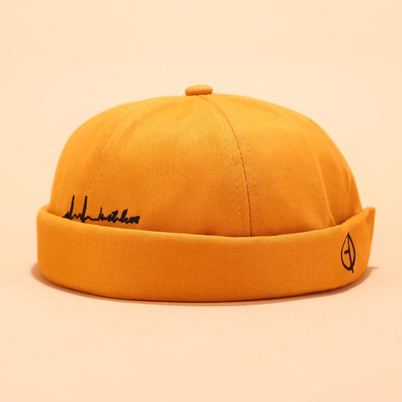 Men Women Hat Cap Casual  Sailor Mechanic Brimless Solid Color Hat