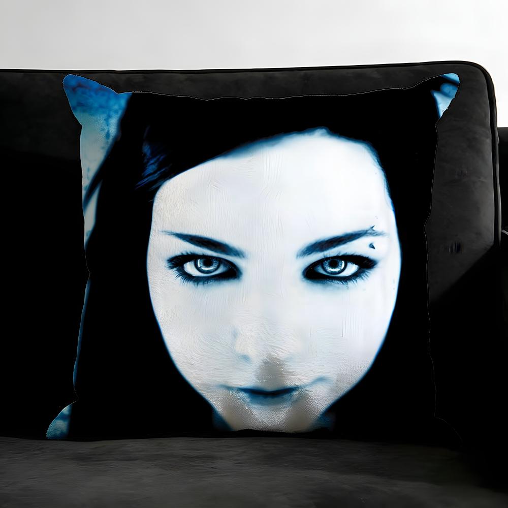 E-Evanescence A-Amy Lee Singer Cushion Cover Pillowcase Ultra Soft Skin Friendly Fabric Cloud Like Comfort & Concealed Zipper