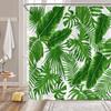 Tropical Leaves Shower Curtains Green Palm Leaf Plants Bath Curtain Set Modern Polyester Fabric Screen Bathroom Decor With Hooks