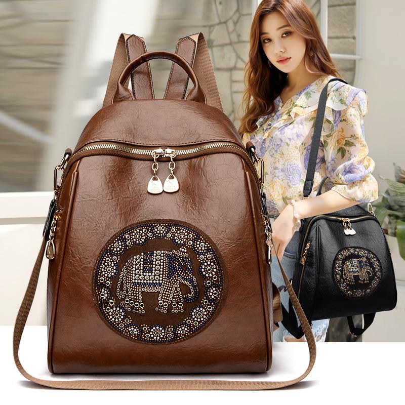 Luxury Brand Women’s Backpack High Quality PU Leather Retro Style Backpacks Fashion Large Capacity Leisure Travel Girls Backpack