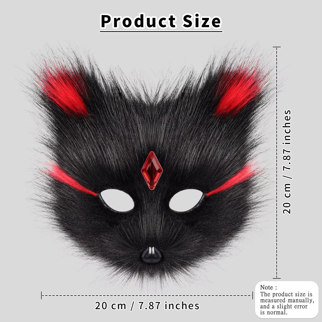 Plush Fox Half Face Masks Animal Cat Wolf Mask Halloween Christmas Masquerade Party Cosplay Costumes Props