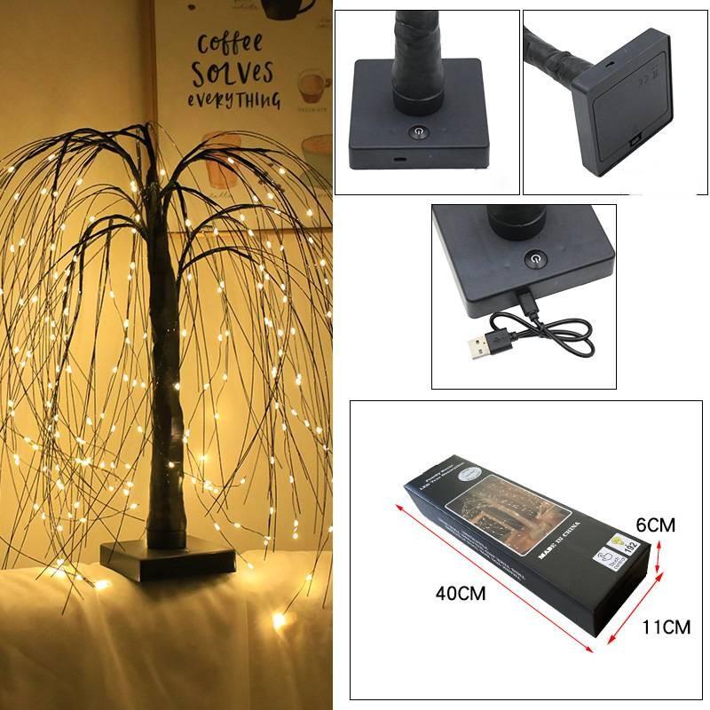 Led Rgbw Weeping Willow Lights Christmas Fairy Lights Bonsai Tree Table Lamp