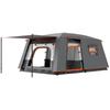 Camping tent for 4-6 people, lightweight, stable, waterproof tunnel tent with canopy and groundsheet, dark gray