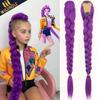 Rumi Viola Coda di Cavallo Capelli Sintetici Intrecciati Acconciatura Costume Coda di Cavallo Lunga 26 pollici con Clip per Bambini Ragazze Halloween Natale