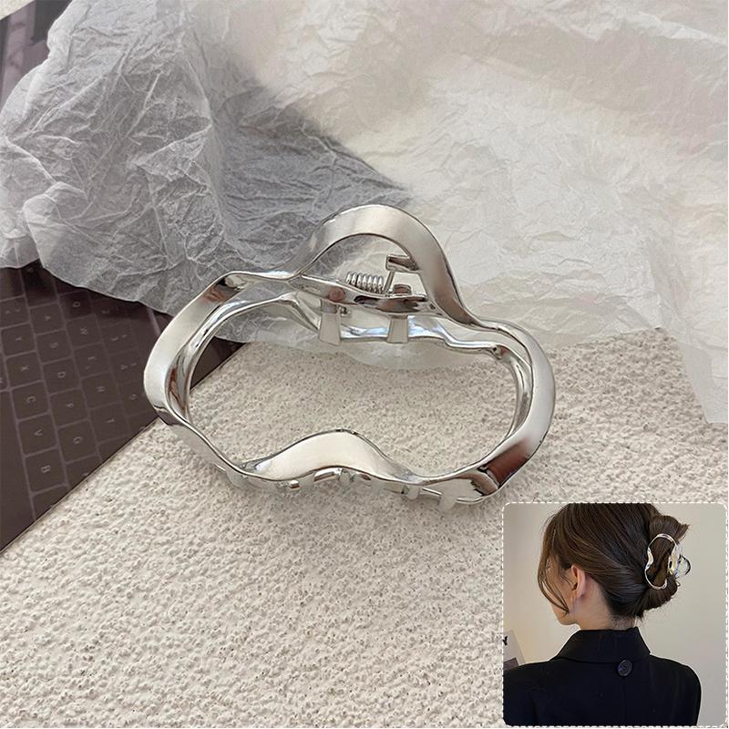 

Трендовая большая женская заколка-краб для густых волос, аксессуары для головы, гигантская геометрическая волна, нота, краб, зажимы, машинка для стрижки, заколка для волос