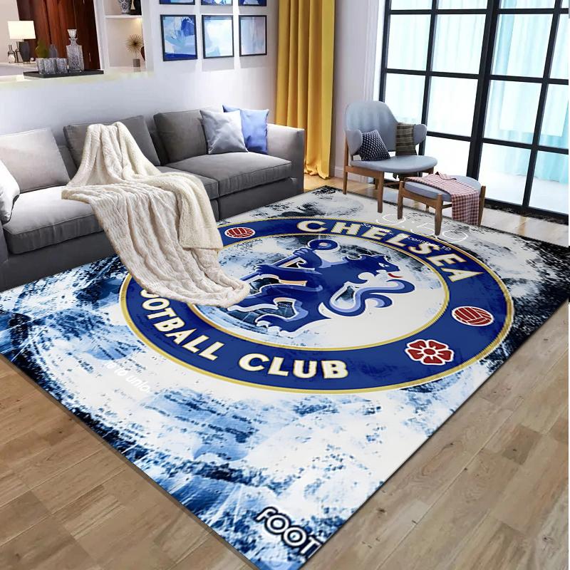 Football Club F.C Pattern Rug, Indoor/Outdoor Mat, for Picnic, Gameroom, Bedroom, Office, Living Room, Home Decor Carpet, Birthday Gift