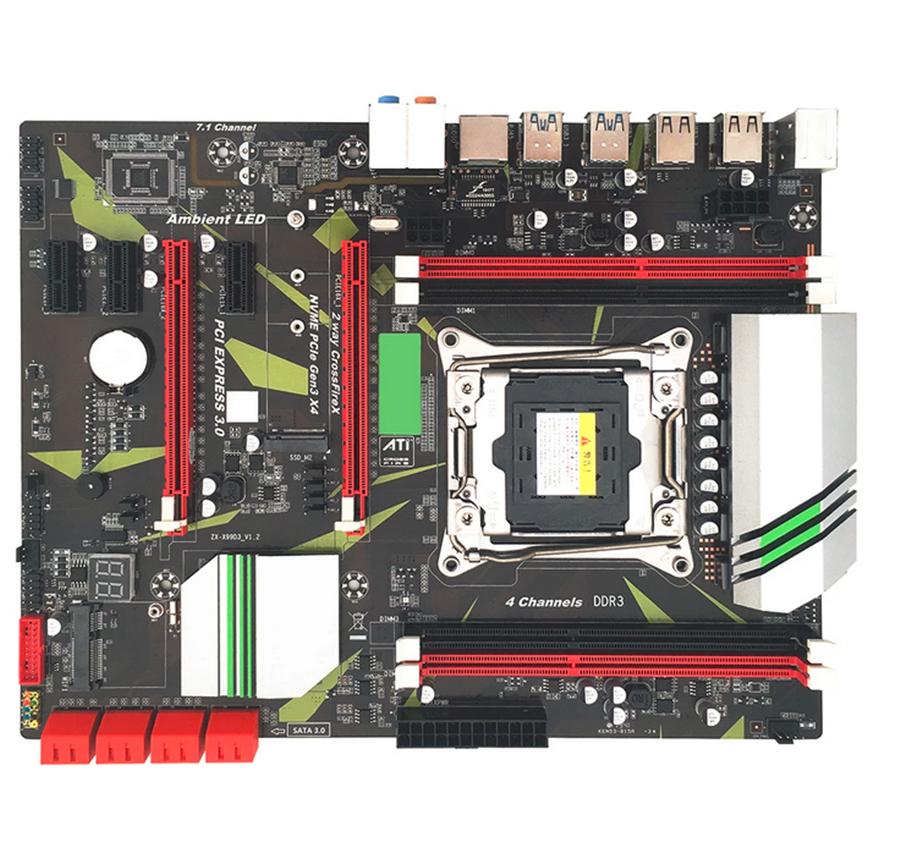 

X99 D3 Four-channel Memory Slot CPU Support Gigabit Network Card Motherboard Built-in Backlight LED Colorful Lights