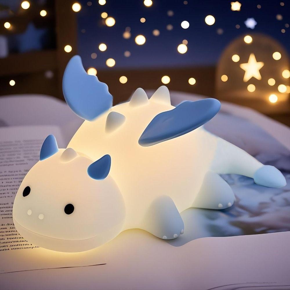 7 Colors Dragon Night Light Timer Function Touch Sensor Rechargeable Night Light 3 Modes Magnetic Base Bedside Lamp Bedroom