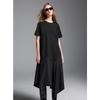 Sancai 2025 Summer Spliced Round Neck Long Dress