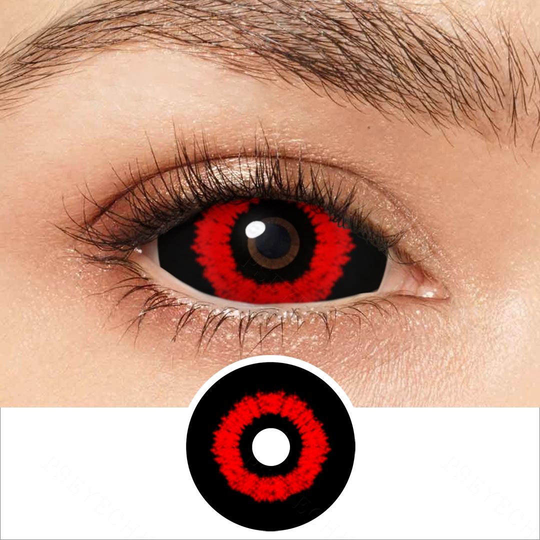 

22 мм линзы для склеры демона Redlash Black Sclera Хэллоуин Контактные линзы Зомби Вампир Глазные контакты для вечеринки Синие контактные линзы 22mm