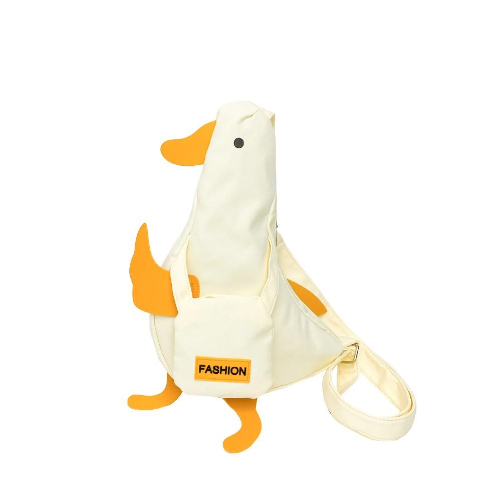 Korean Style Duck Shoulder Bag Canvas Cartoon Chest Bag Creative Funny Duck Crossbody Bag  Girls