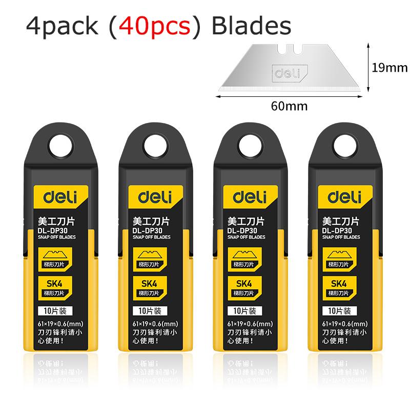Deli Heavy-duty Stable Retractable Art Utility Knife Zinc Alloy Cutter Professionnel Wallpaper Wrap Faca Art Supplies Stationery