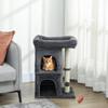 66 Cm Small Cat Tree for Large Cats, Cat Tower W/ Large Top Perch, 2 Condos, Sisal Scratching Post, Toy Ball, Dark Grey