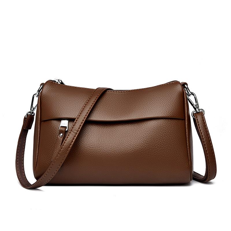 

Женская сумка новая мягкая кожа сумка для мамы сумка-мессенджер женская атмосферная на плечо сумка-мессенджер сумочка темно-коричневого