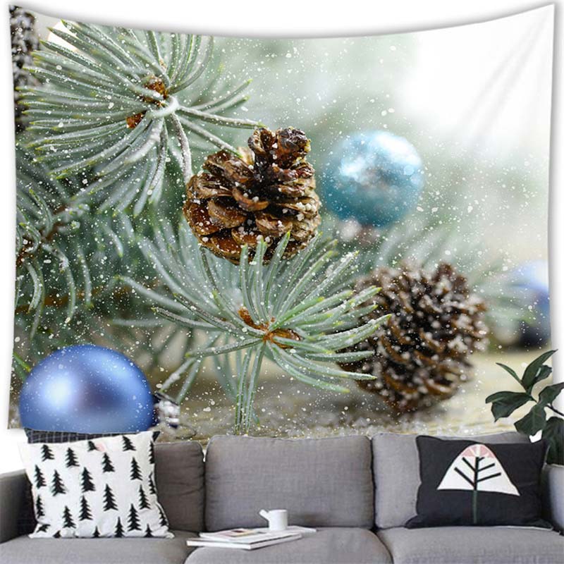 Merry Christmas Ball Print Tapestry Home Decoration Tapestry Living Room Room Wall Decoration Background
