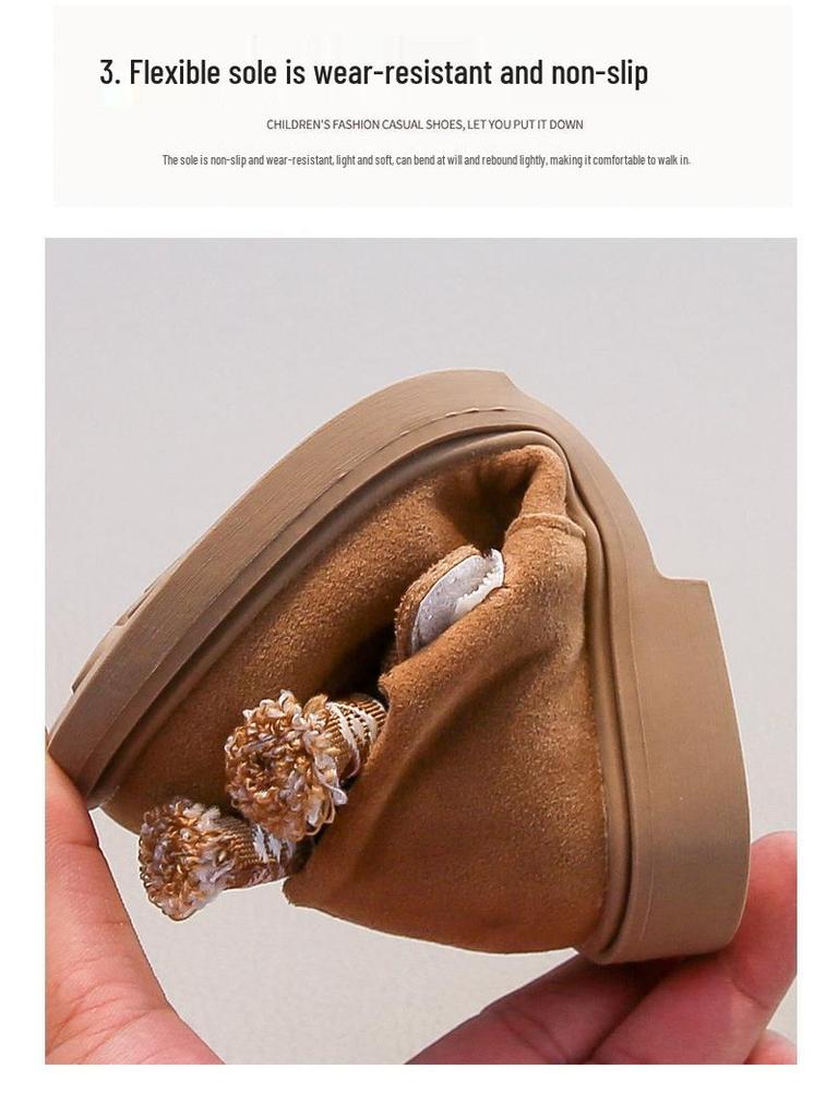 Girls' Tassel Birkenstock Shoes - 2026 Spring/Autumn Casual Leather Moccasins for Little Girls, New Chinese-Style Versatile Footwear.