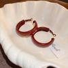 2024 Exquisite High-End Retro Silver Needle Red Heart Flower Earrings for Women