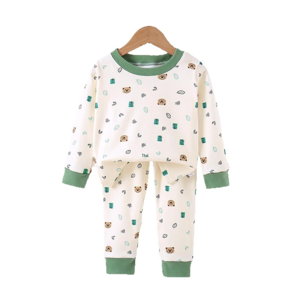Children's Warm Long Johns Set - Two-Piece Pajamas for Small & Medium Kids, Ideal for Autumn and Winter.