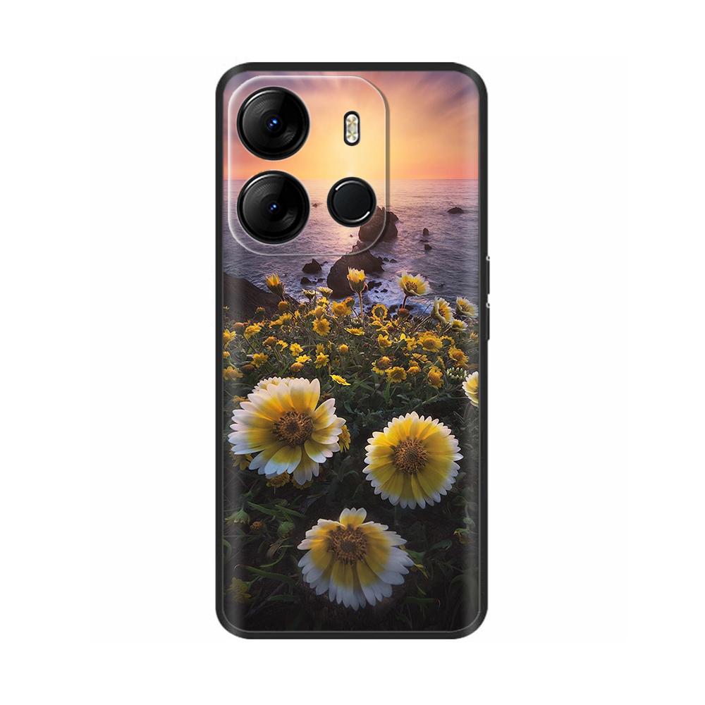 Für Tecno Spark Go 2023 Hülle Beliebte Blumen Silikon Handyhülle Für Tecno Pop 7 Pro Cover SparkGO Hüllen Schutzhüllen Schalen