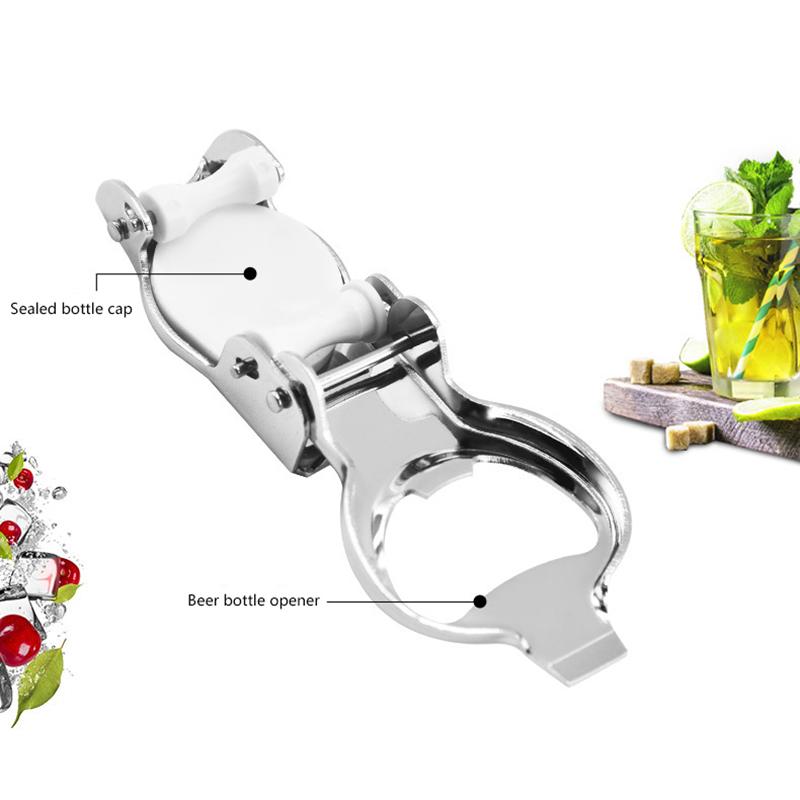 Multifunctional Stainless Steel Soda Bottle Opener Carbonated Drink Beer Folding Can Opener Bottle Stopper Bottle Cap Opener