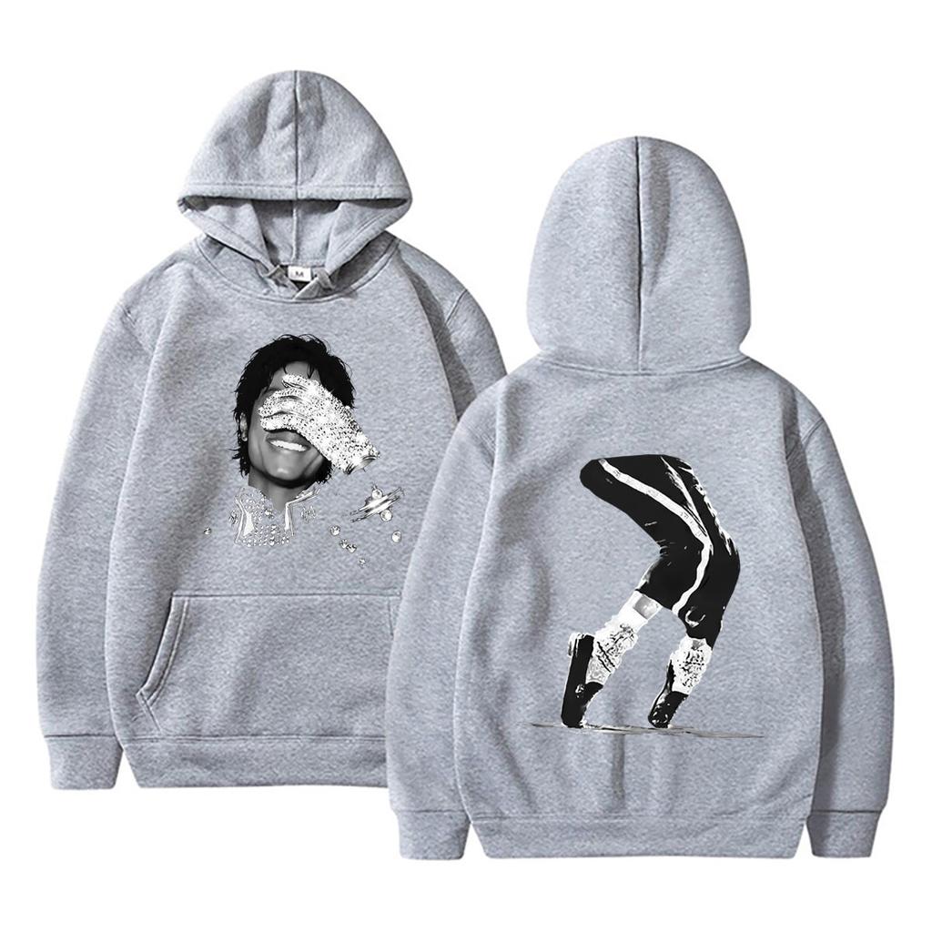 Michajackson Gesicht Grafik Hoodies Herren Damen Mode Hip Hop Übergroßer Pullover Männlich Vintage Gothic Rock Pullover Streetwear