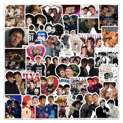 60PCS Movie Inspired Heated Rivalry Graffiti Stickers Set for Car Laptop Water Bottle Luggage Skateboard Scrapbook Decor