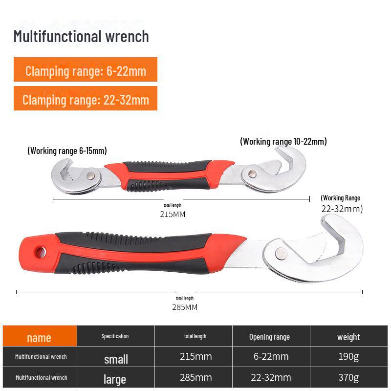 

Универсальный разводной гаечный ключ из хром-ванадиевой стали, 22-32 мм, большой размер, портативный многофункциональный инструмент