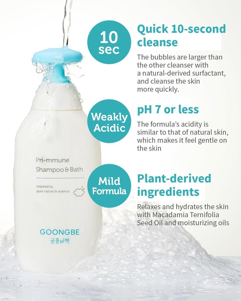 GOONGBE Primune Baby Large For Whole Body Gentle on Hair and Mild Baby Baby Natural Moisturizing for Dry Sensitive GPMG2001 Soap, 350ml, Capacity,