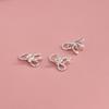 S999 Sterling Silver Bow Pendant Charm for DIY Crystal Bracelet, Necklace, Beading, Weaving, and Rope Silver Accessories
