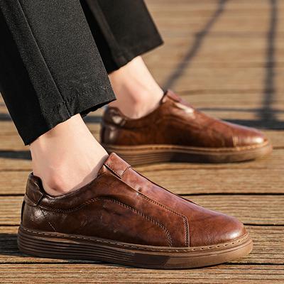 Modna Kolekcja Wiosna/Lato Codzienne Skórzane Buty Modne Męskie Wygodne Miękka Podeszwa Buty do Jazdy Minimalistyczne Niskie Mokasyny